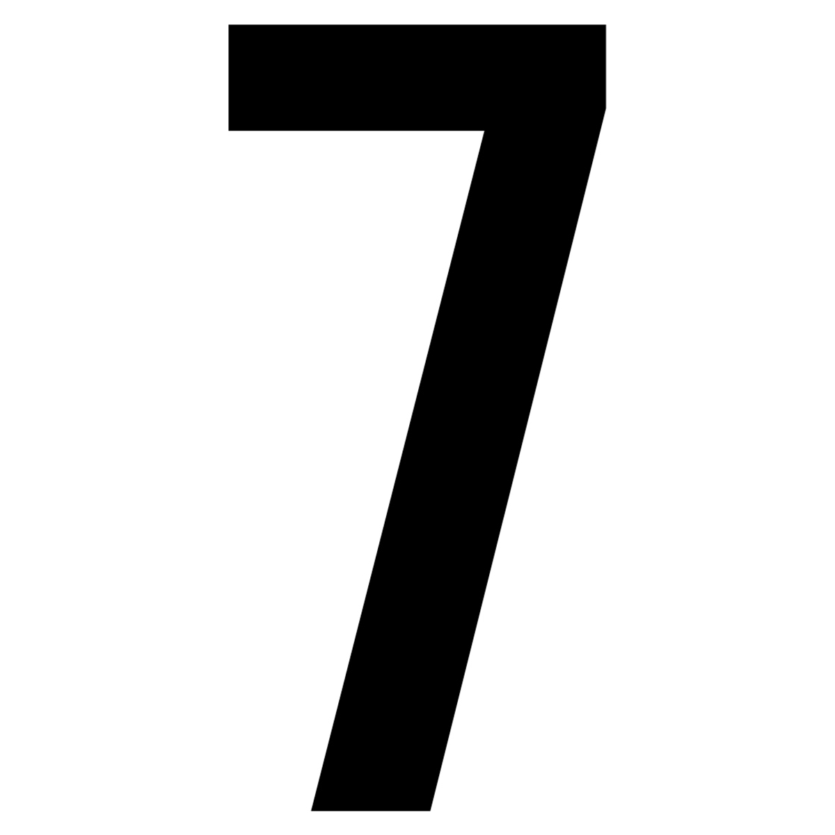61608 Number 7 White Vinyl Adhesive Label - 5 in.