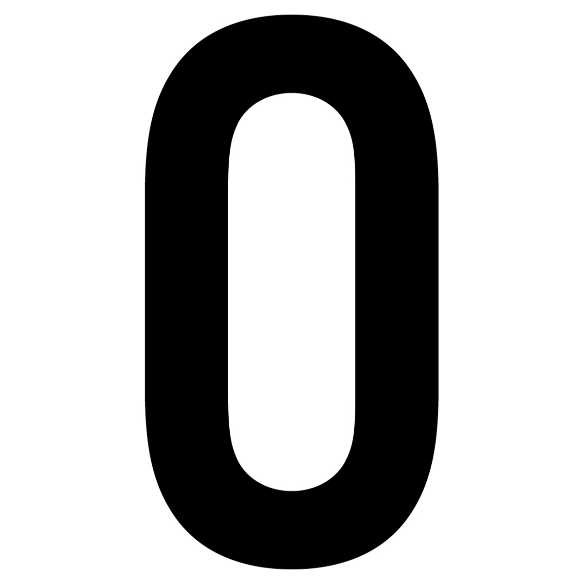 61625 Letter O White Vinyl Adhesive Label - 5 in.