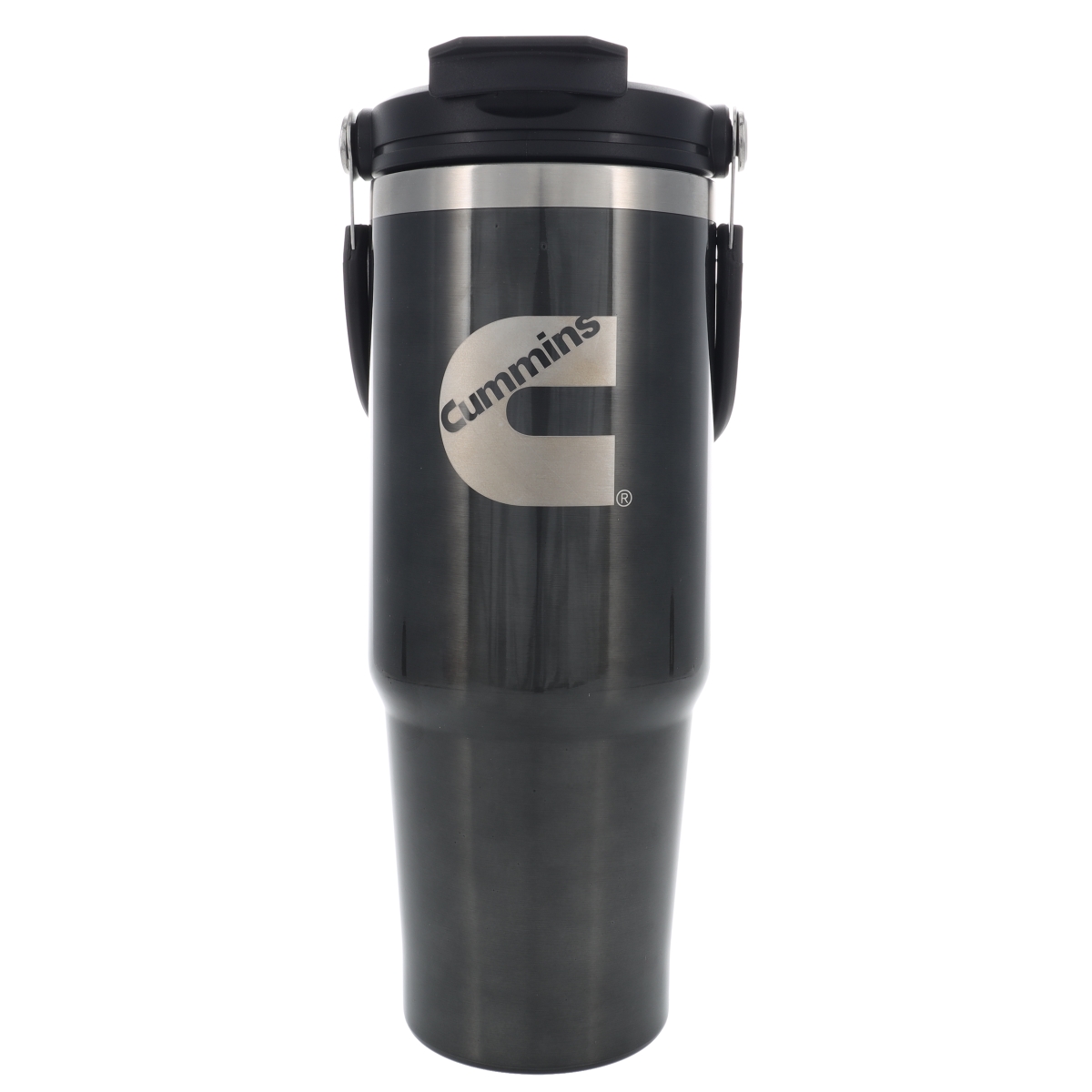 Picture of Cummins CMN35402 30 oz 2-in-1 Travel Mug with Flip Lid & Straw with Stainless Steel Handle - Metallic Gray