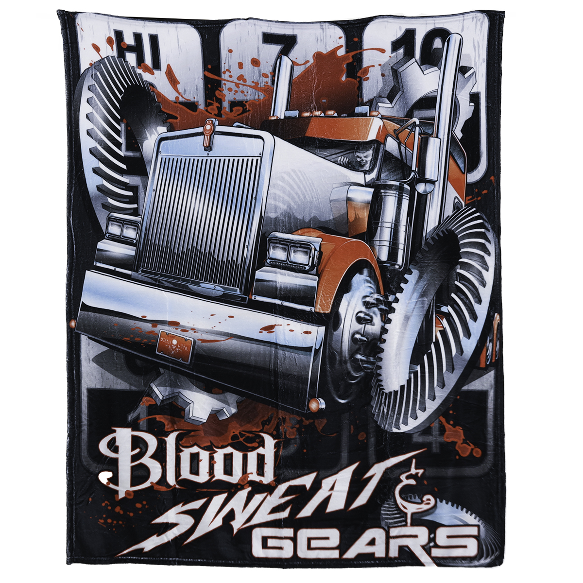 DL01BSG 50 x 60 in. Fleece Throw Blanket - Soft Fleece Lightweight Blanket with Blood Sweat & Gears Graphic