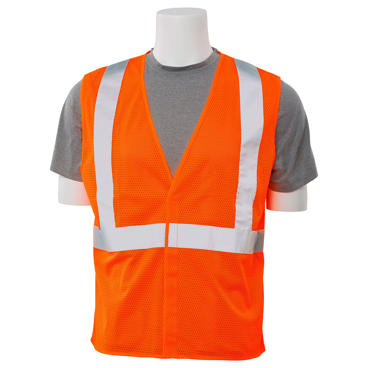 61641 ANSI Type R Class 2 Mesh Safety Vest for Mens & Womens with Pockets & AwareLite Reflective Trim High Visibility - Orange - 2X