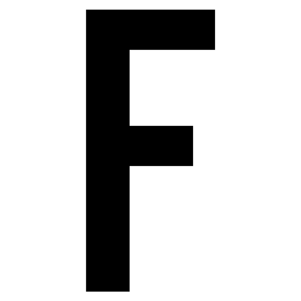 61616 Letter F White Vinyl Adhesive Label - 5 in.