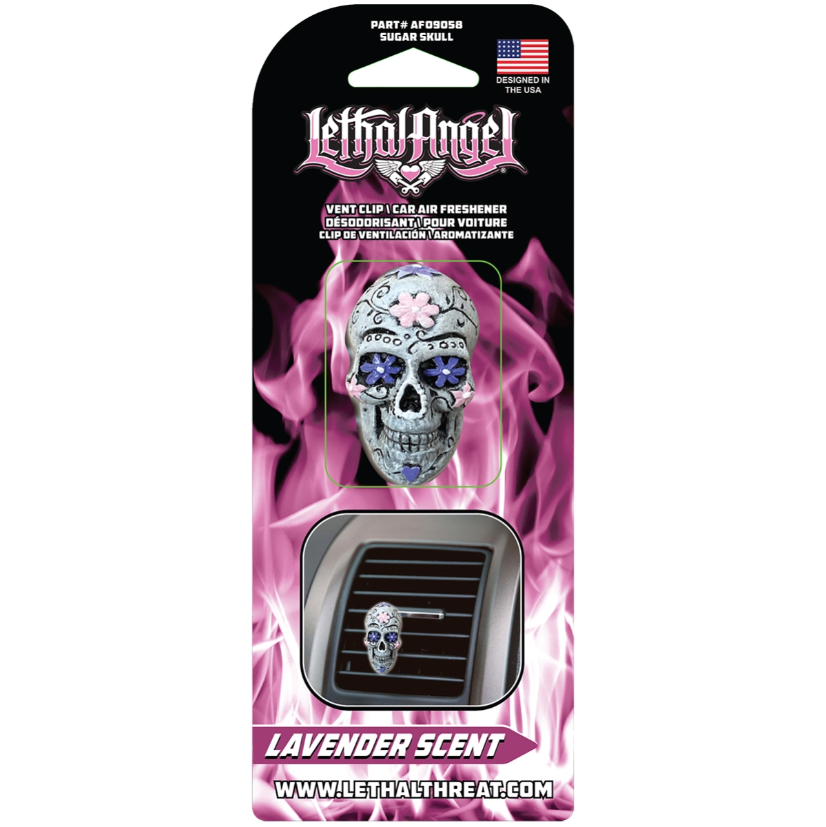 AF09058 Vent Clip Sugar 3D Skull