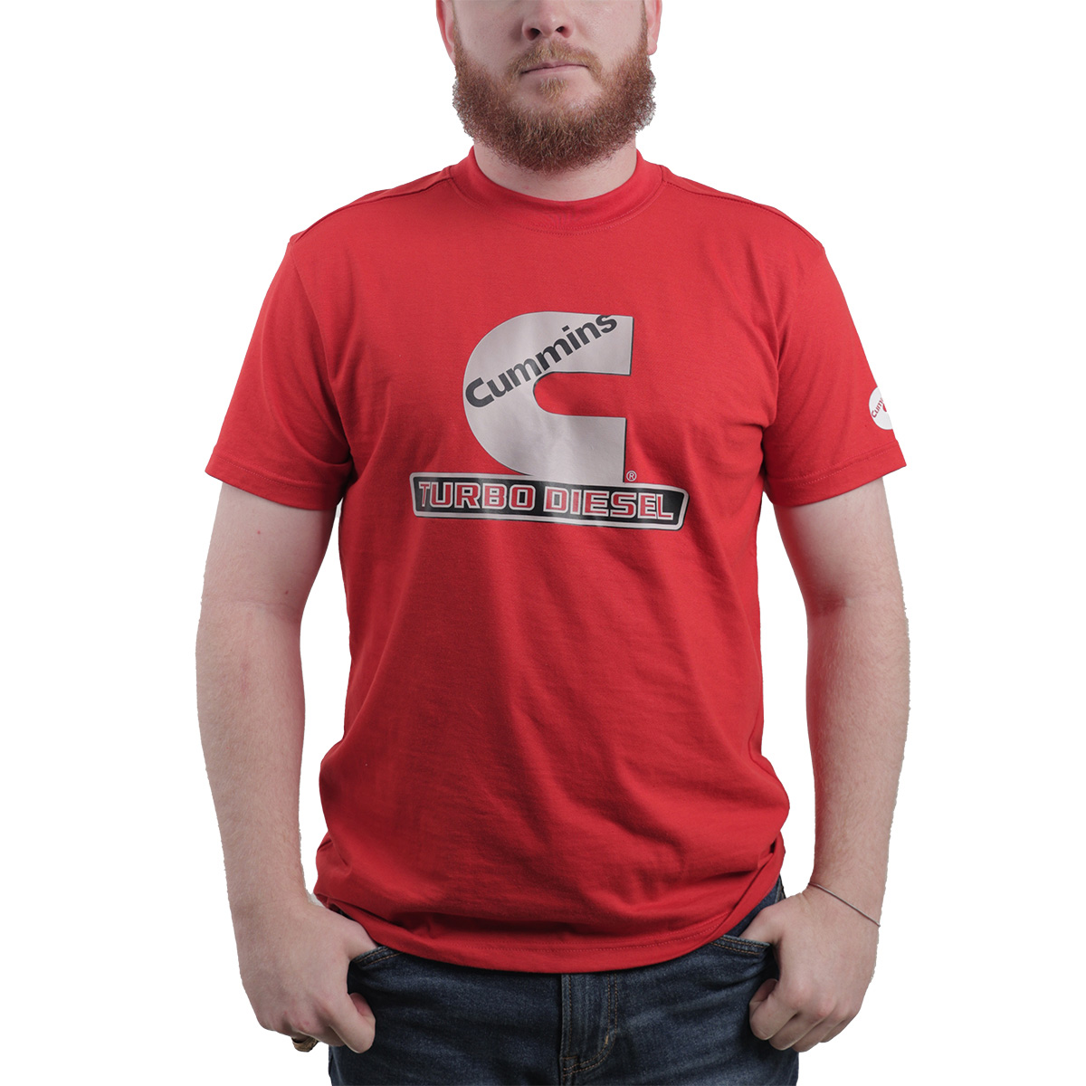 CMN35163 Turbo Diesel Emblem T-Shirts for Mens & Womens Crew Neck Trucker Apparel Dodge Ram - Red - 3XL
