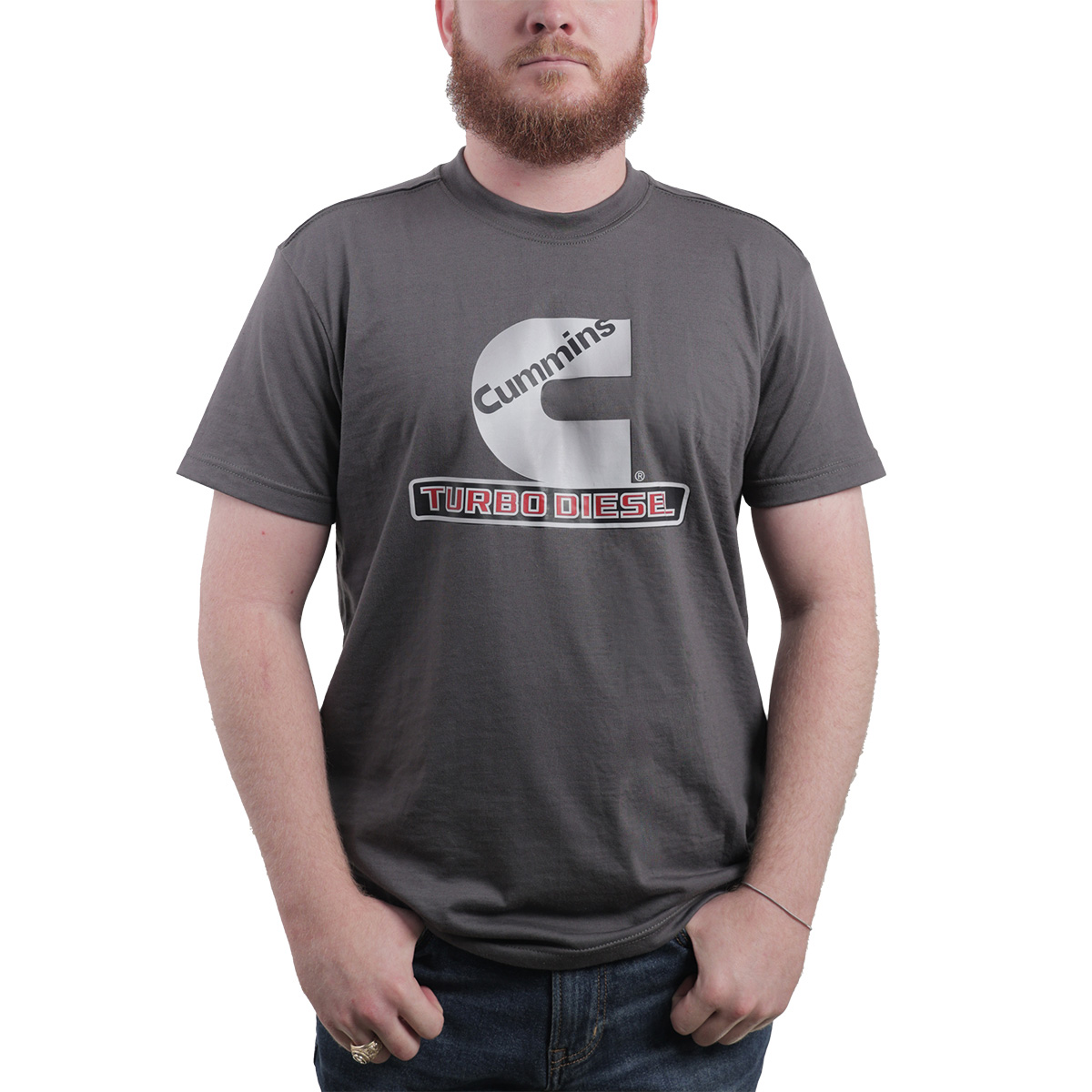CMN35170 Turbo Diesel Emblem T-Shirts for Mens & Womens Crew Neck Trucker Apparel Dodge Ram - Charcoal - 3XL