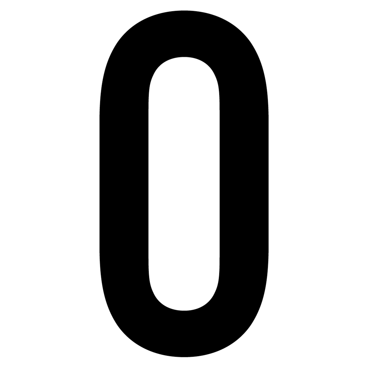 61601N Number 0 White Vinyl Adhesive Label - 5 in.
