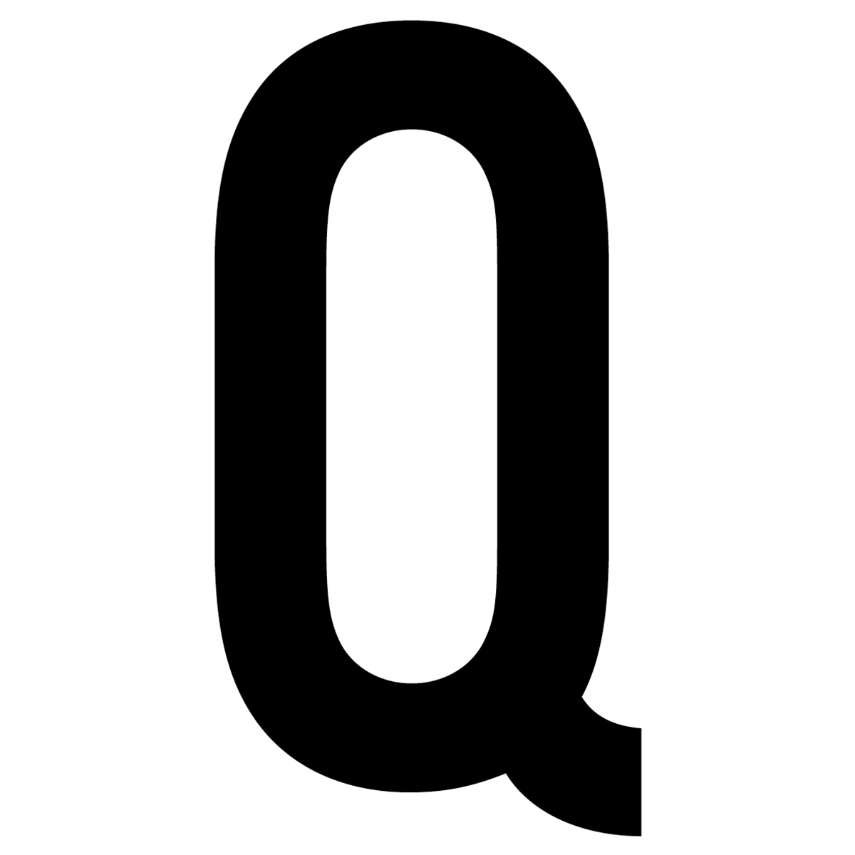 61627 Letter Q White Vinyl Adhesive Label - 5 in.