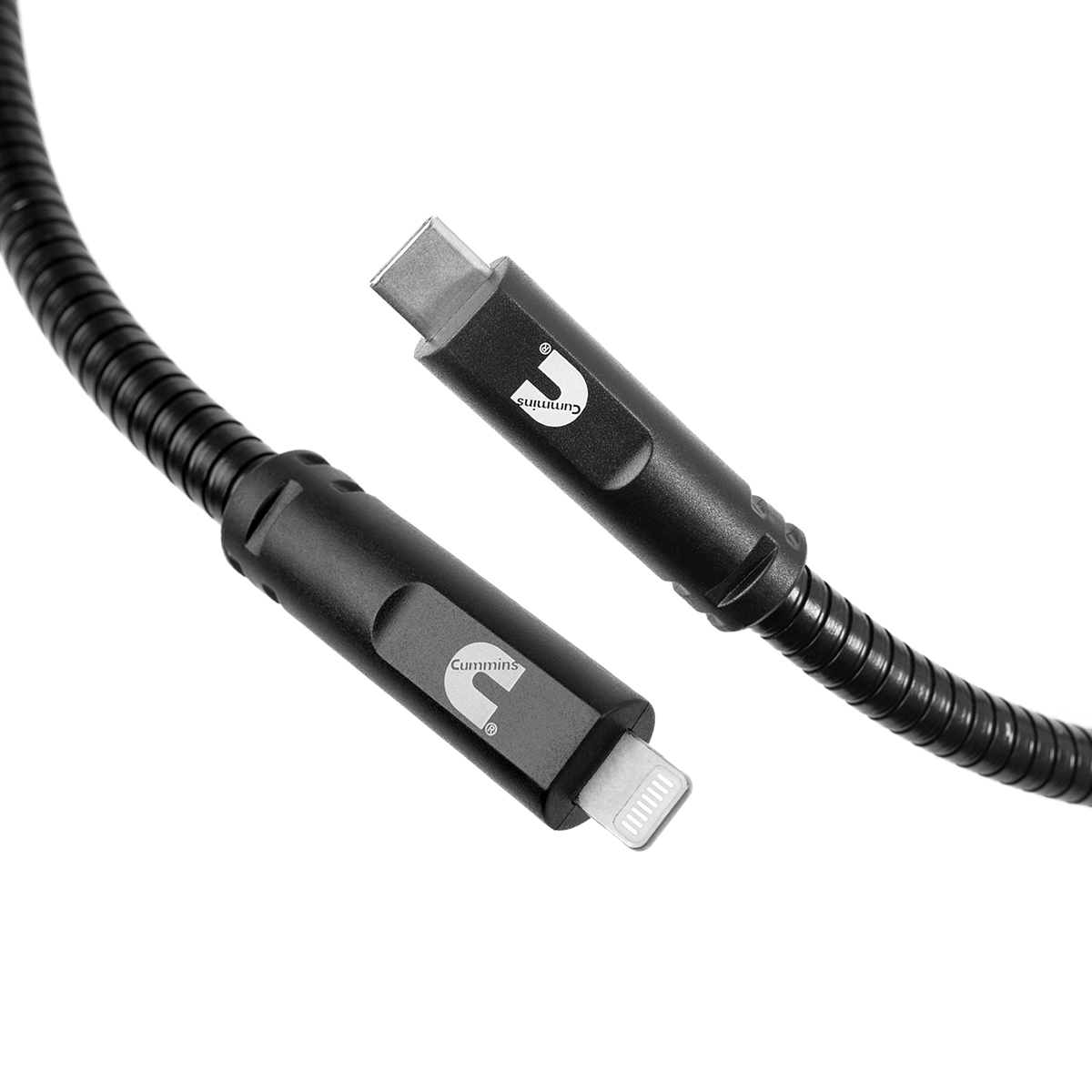 CMN4701 Steel Braided USB-C Lightning Charging Cord with Compatible Apple Devices - 4 ft.