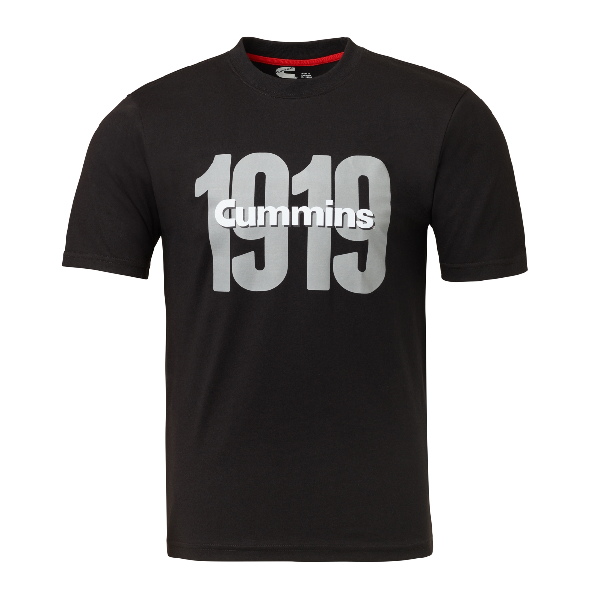 CMN35240 Retro T-Shirts for Mens & Womens Vintage 1919 Logo Crew Neck Trucker Apparel - Black - Large
