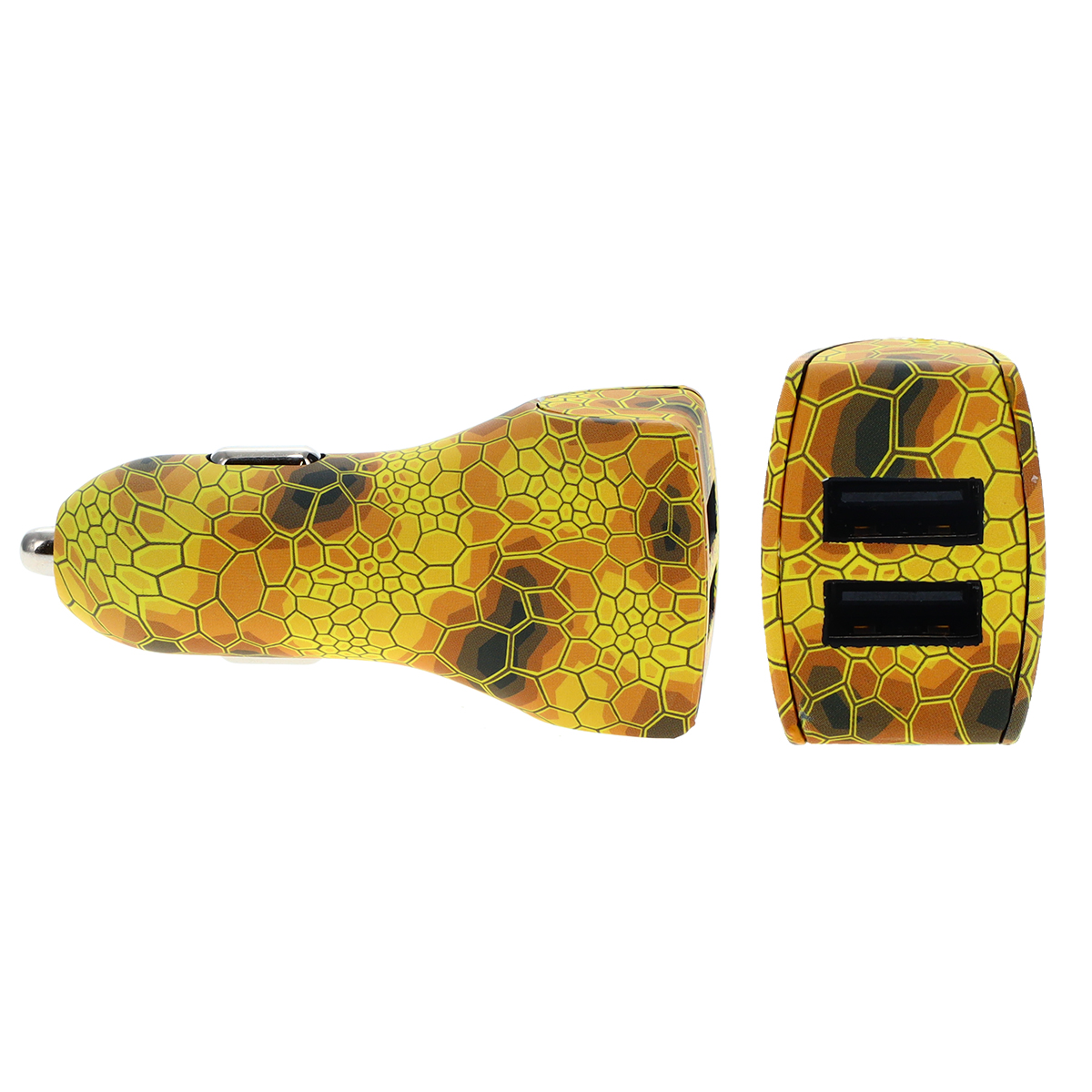 MBSSP21DC 24W Dual Port USB Adapter DC Car Charger Block for USB A Compatible Mobile Devices - Yellow