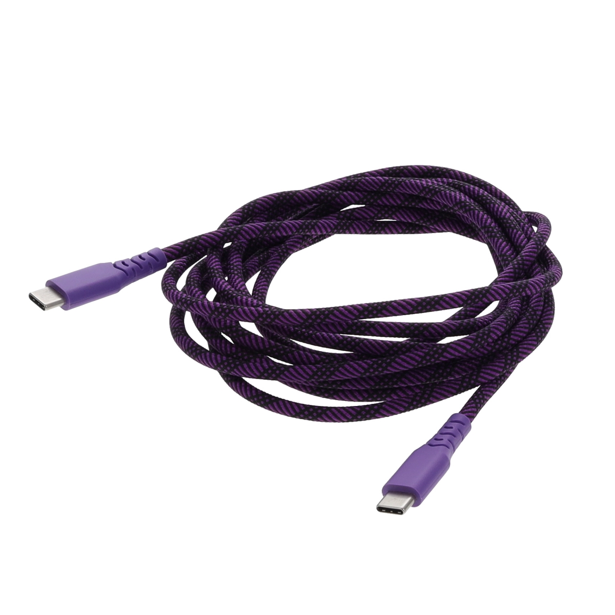 Rove RV10FTUSBCC 10 ft. USB-C To USB-C Braided Cable - Extra Long Charging Cord for Mobile Devices - Assorted Color