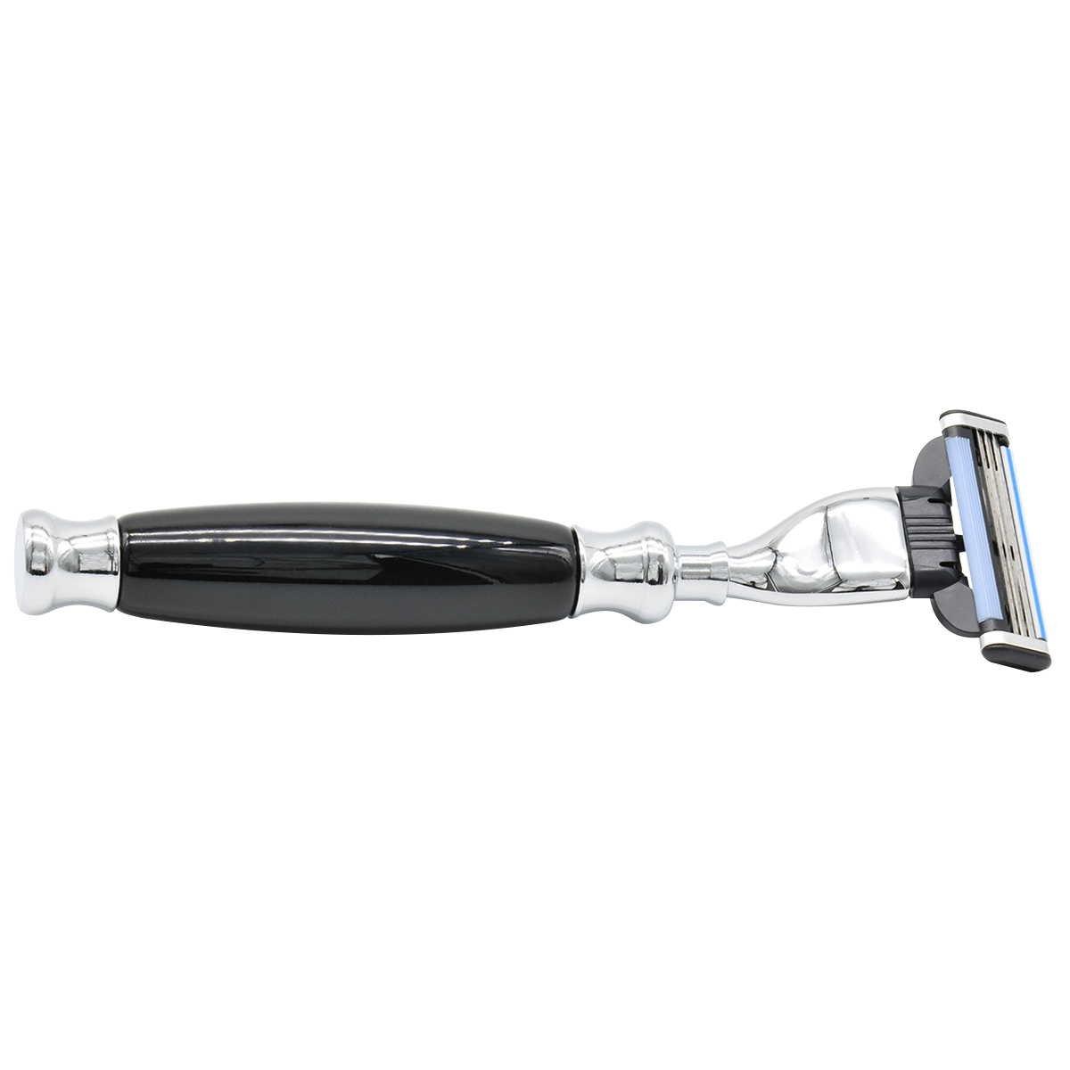 SS3RZ Reusable Mens Shaving Razor with Black Resin Handle & Lubricating Strip