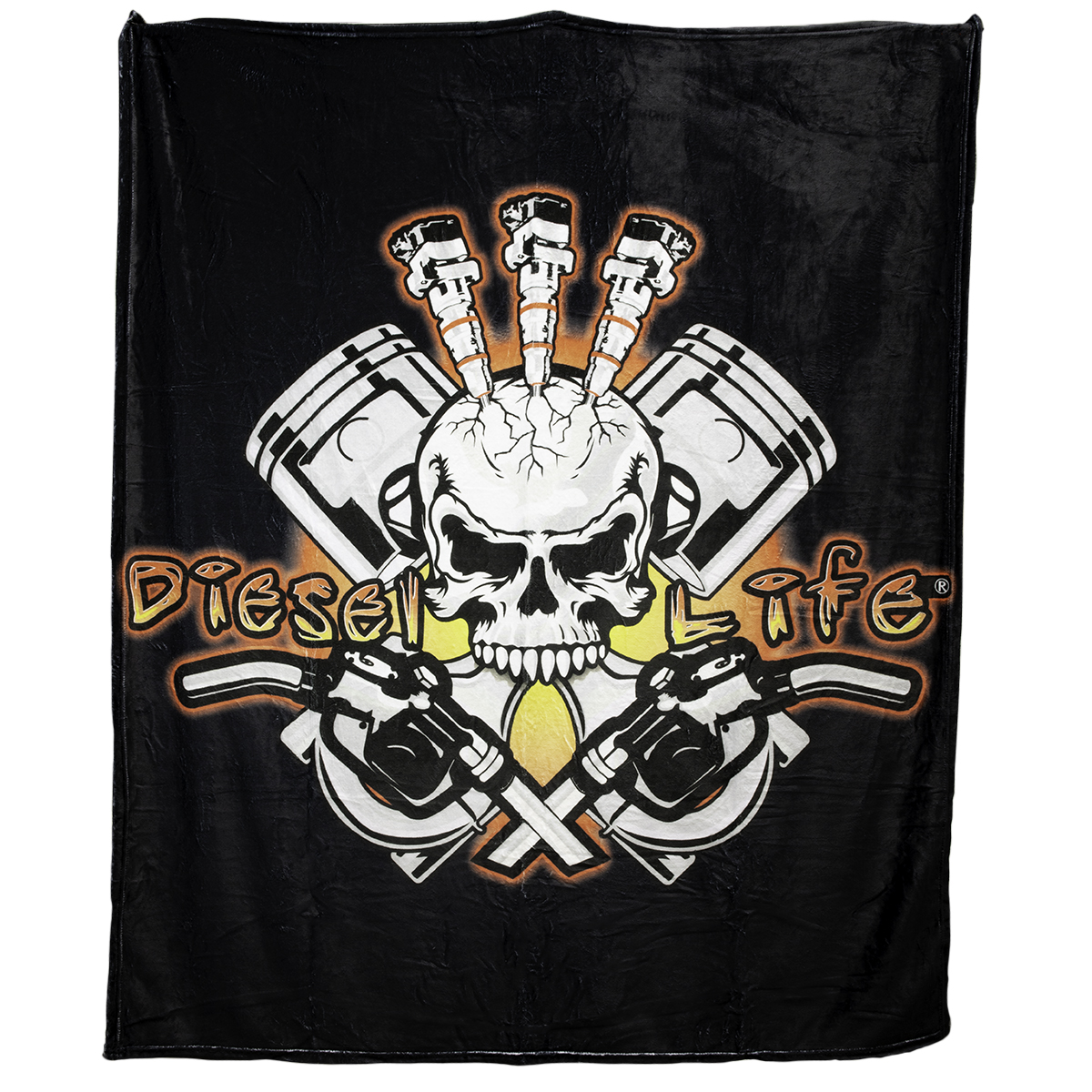 DL01INJSK Injector Skull Plush Throw Blanket for Couch Lightweight Cozy Soft Throw for Sofa Vehicle Home - 50 x 60 in.
