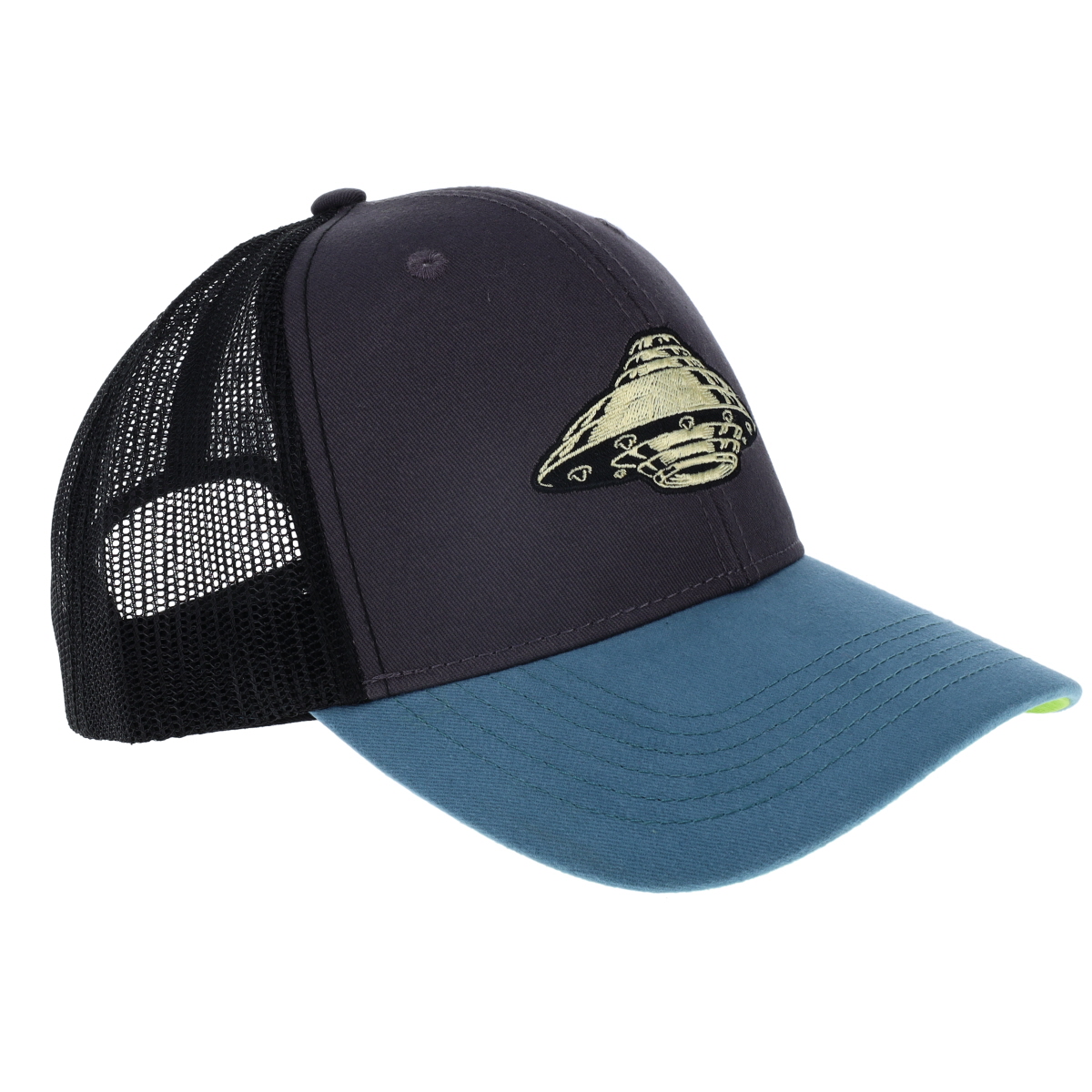 UFO Spaceship Snapback Cap - Black - One Size - Comfortable Fit