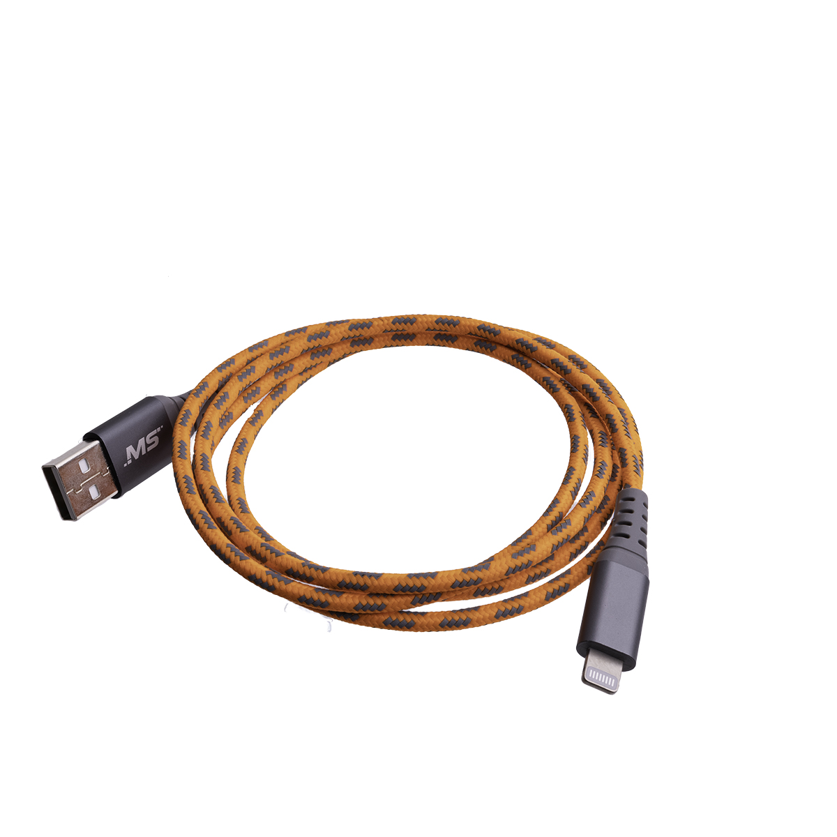 MBSHV0423 Hi-Vis Lightning to USB-A Cable - Orange Charging Cord for Most Apple Devices Fast Charging - 4 ft.