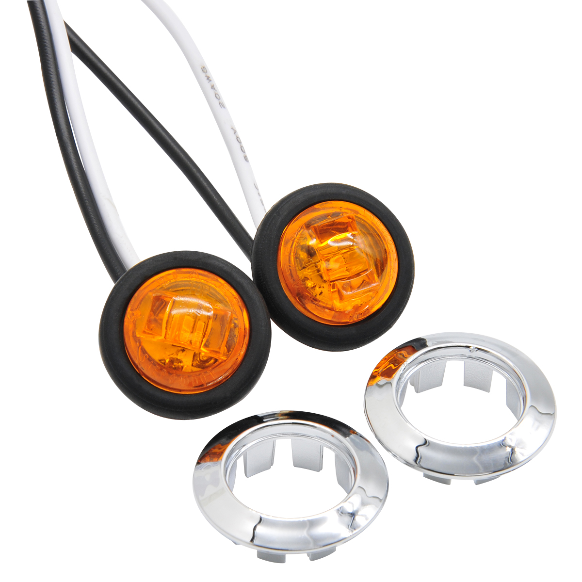 RP534A2 Round LED Trailer Lights Clearance Side Marker Light - 0.75 in. - Pack of 2