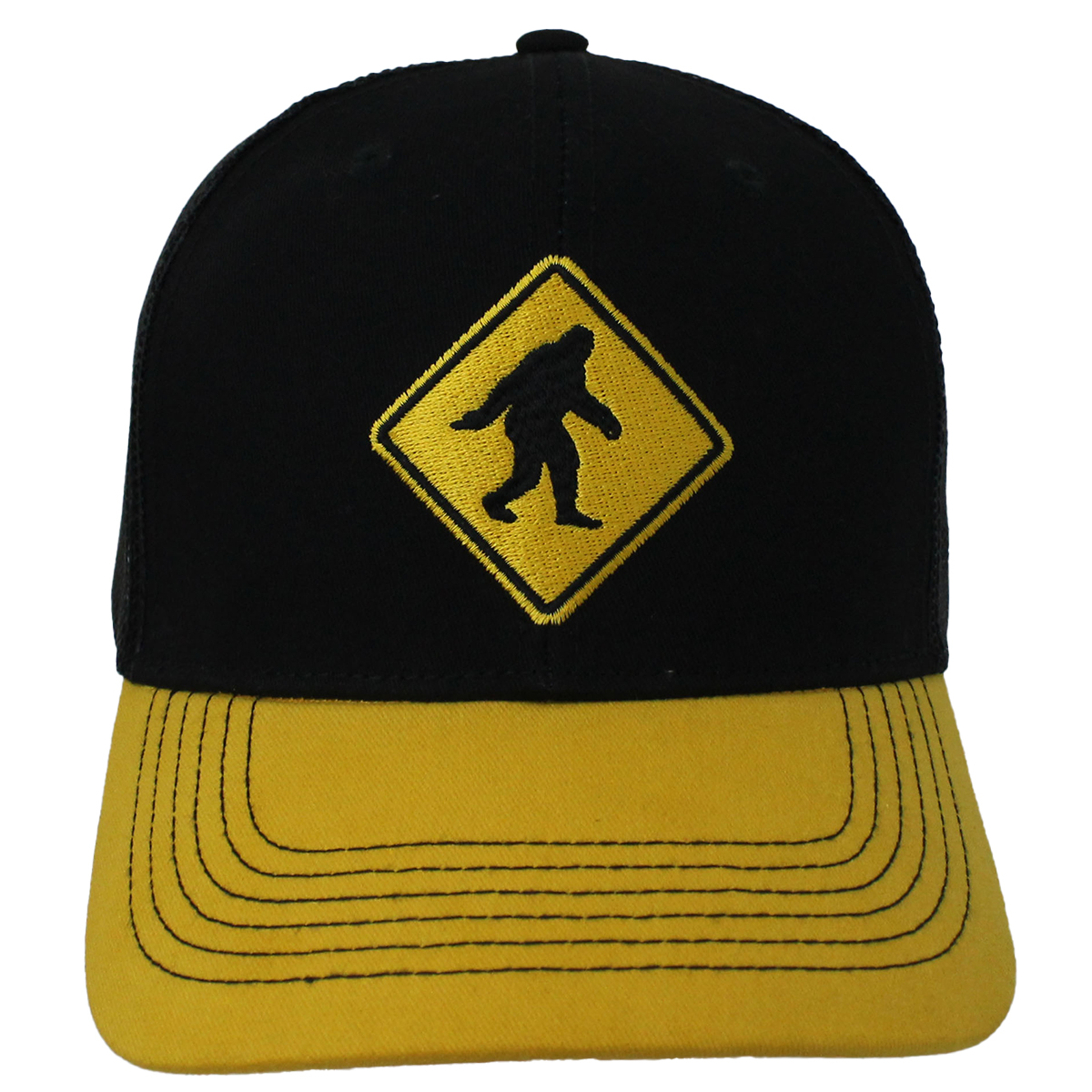Bigfoot Crossing Trucker Cap - Black - Adjustable - Cool & Comfortable