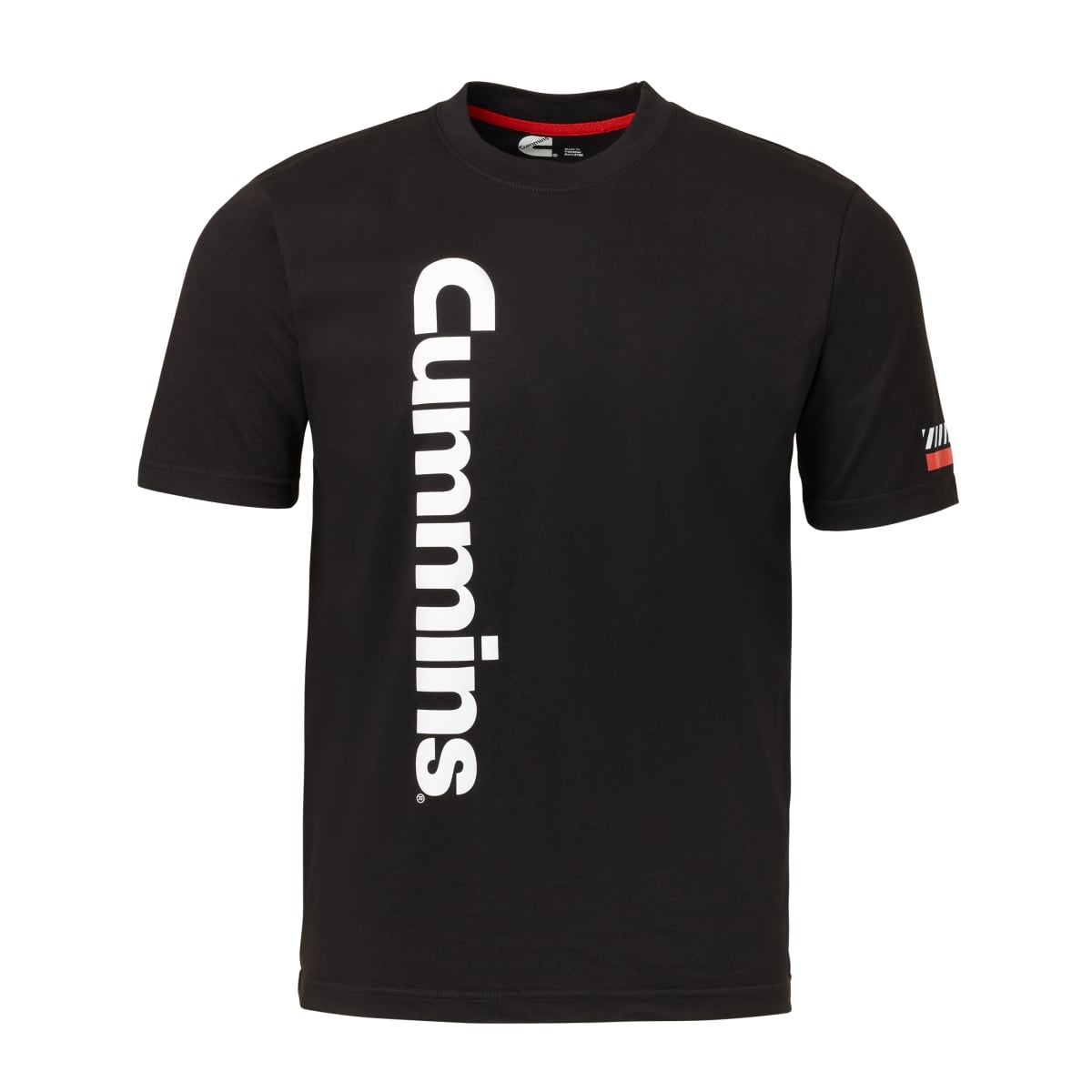 CMN35217 Racing Stripes T-Shirts for Mens & Womens Crew Neck Trucker Apparel Logo - Black - Small
