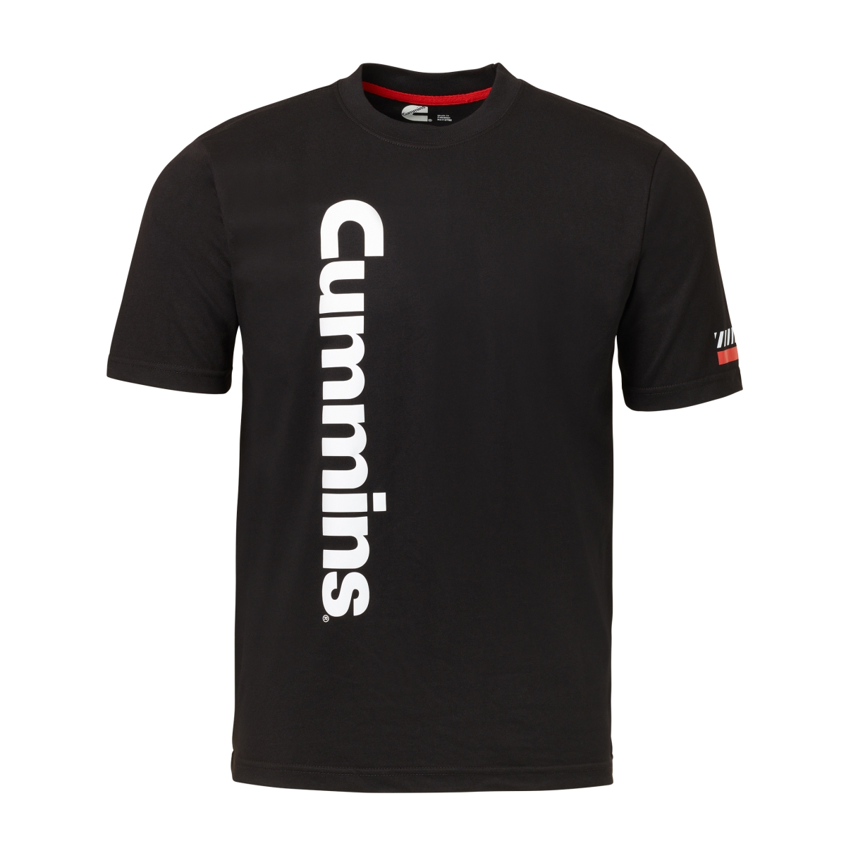 CMN35219 Racing Stripes T-Shirts for Mens & Womens Crew Neck Trucker Apparel Logo - Black - Large