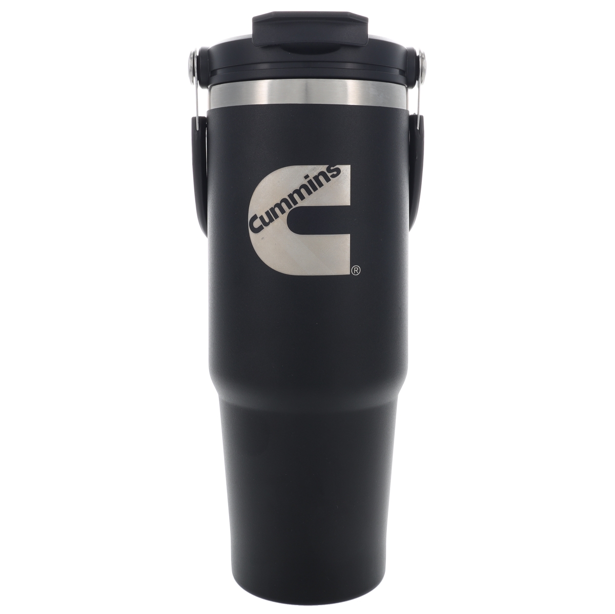 Picture of Cummins CMN35401 2-in-1 30 oz Travel Tumbler with Handle Stainless Steel with Flip Lid & Straw - Black
