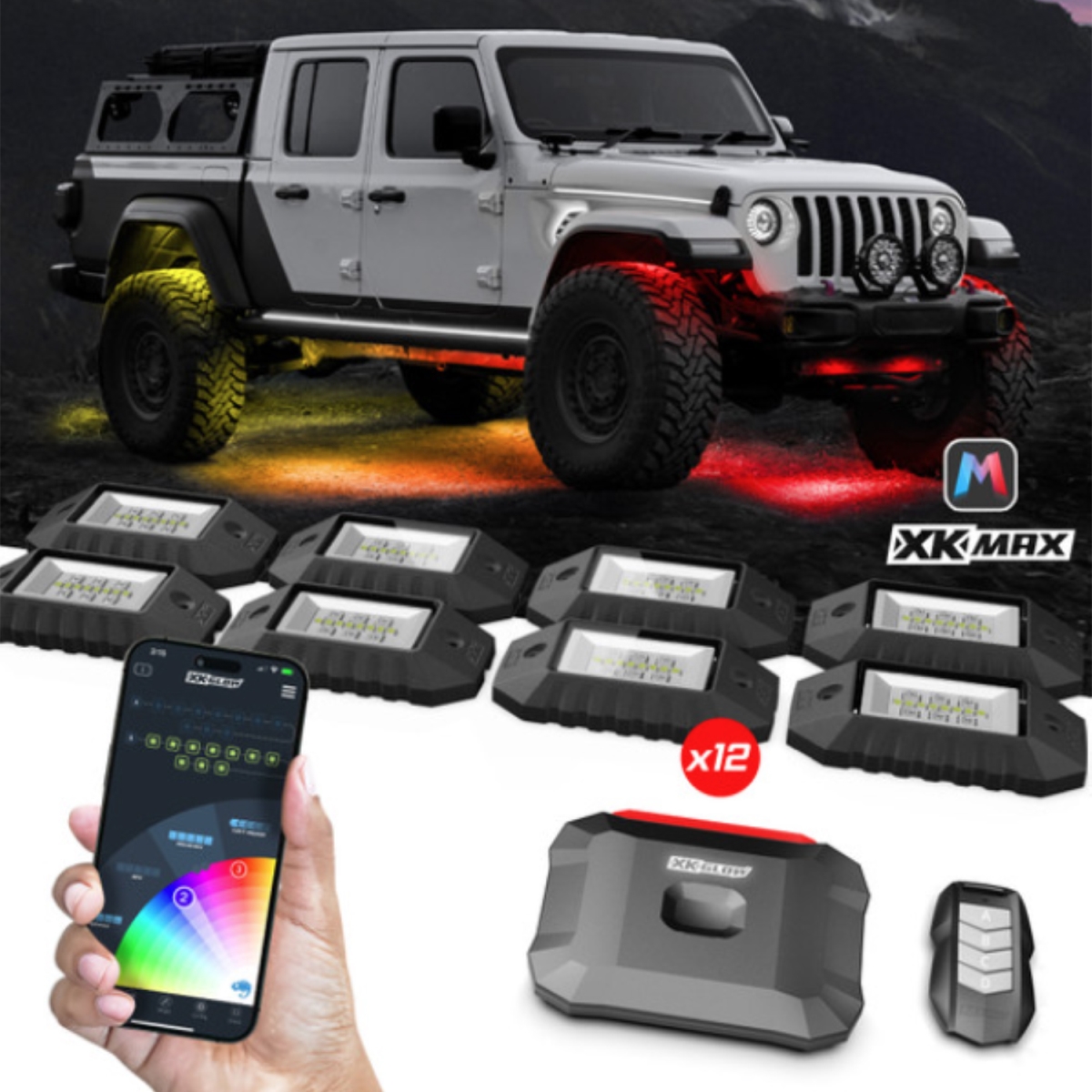 MXROCKPRO Max RGBW LED Rock Light - 12 Piece
