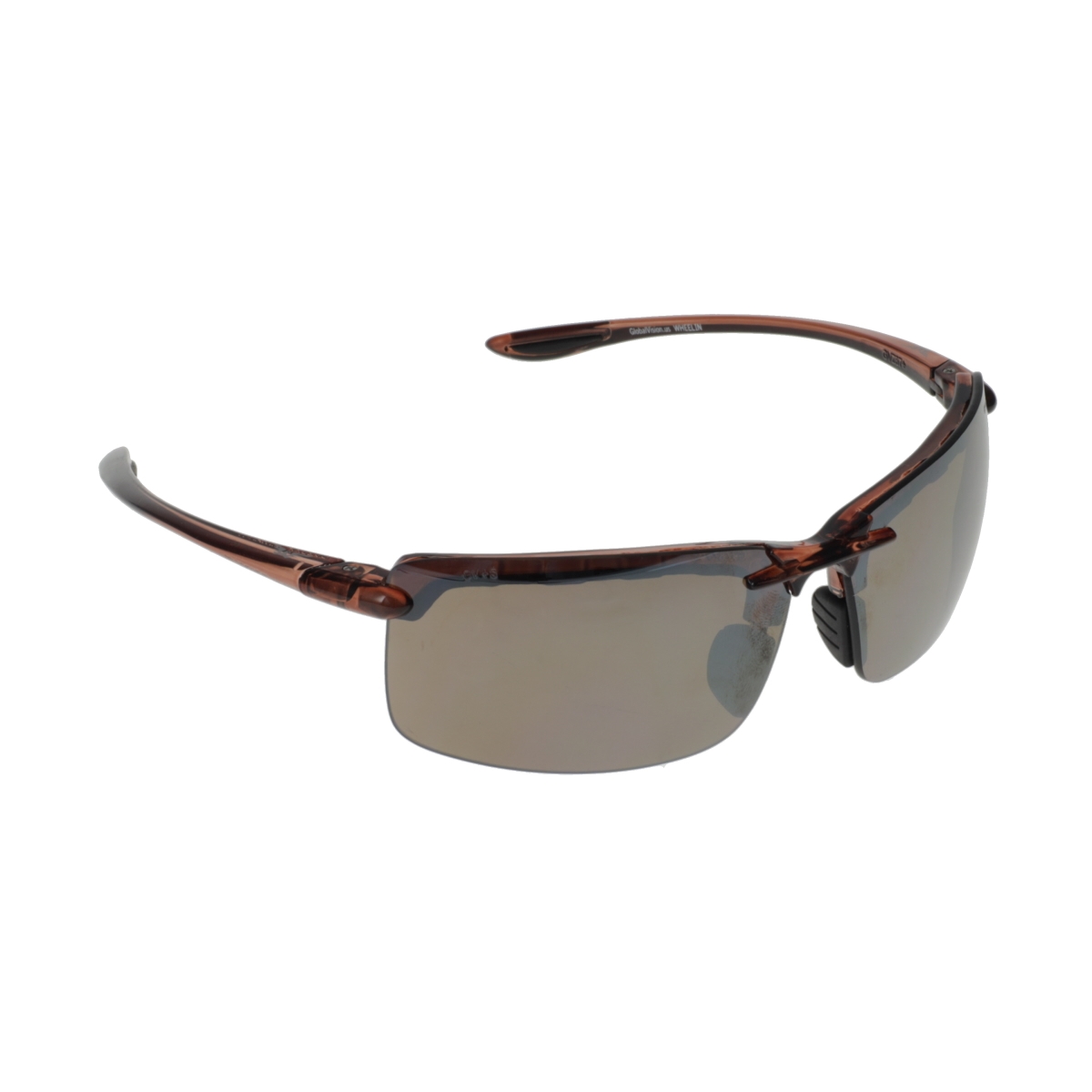 Global Vision Eyewear WHEELINGBRN Mirror Lens Safety Glasses - Brown