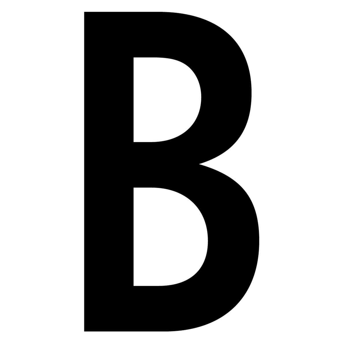 61612 Letter B White Vinyl Adhesive Label - 5 in.