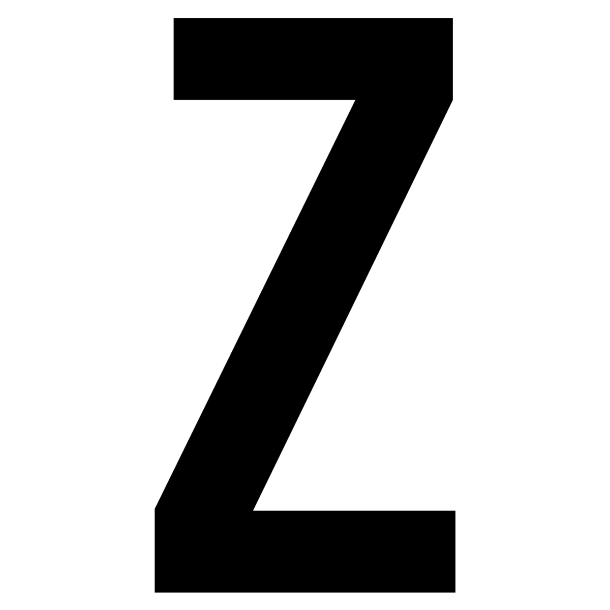 61636 Letter Z White Vinyl Adhesive Label - 5 in.