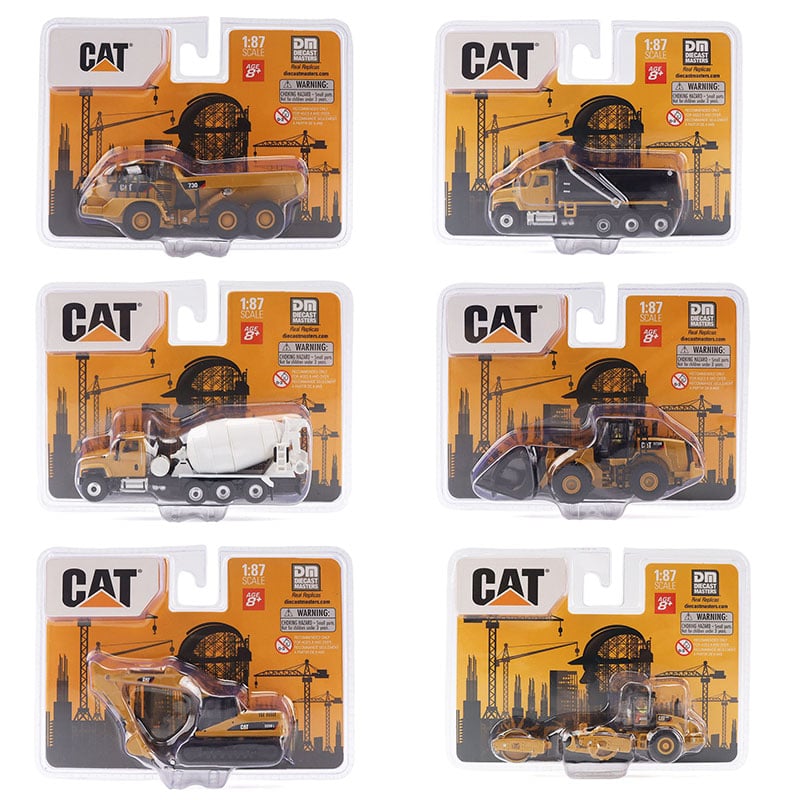84404A 1-87 Scale Caterpillar Diecast Models S2 - 6 Count