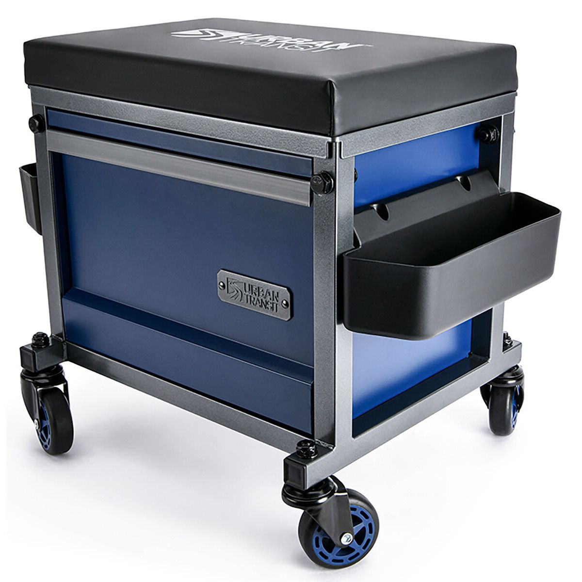 SIDEKICK SHOP STOOL with Tool Drawer Padded Seat, Pro-Glide Casters and 500lb Capacity