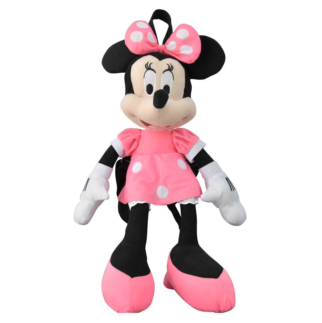 MCLF60SA Minnie Mouse Plush Backpack, Pink & Black