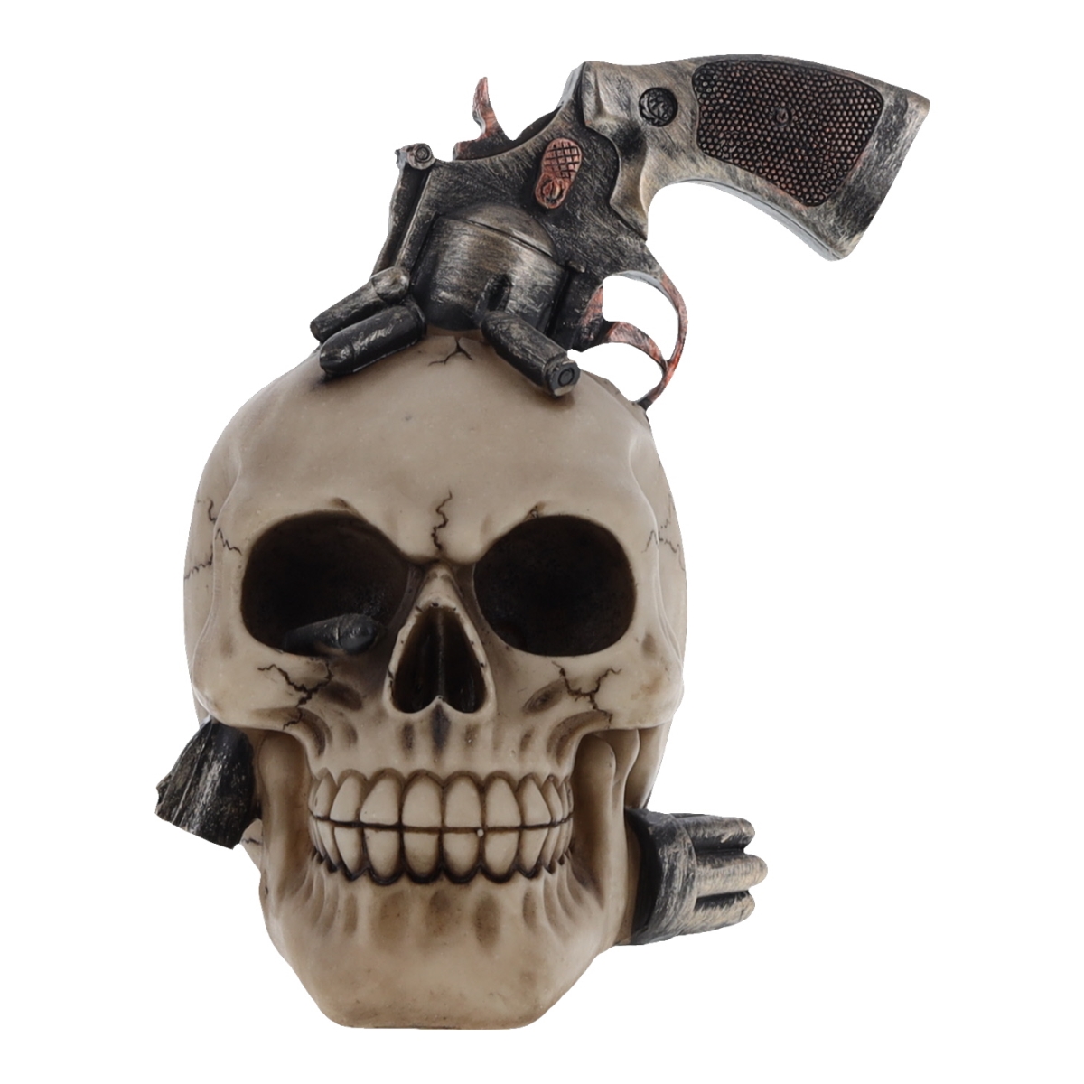 P784211 Skull with Pistol Design