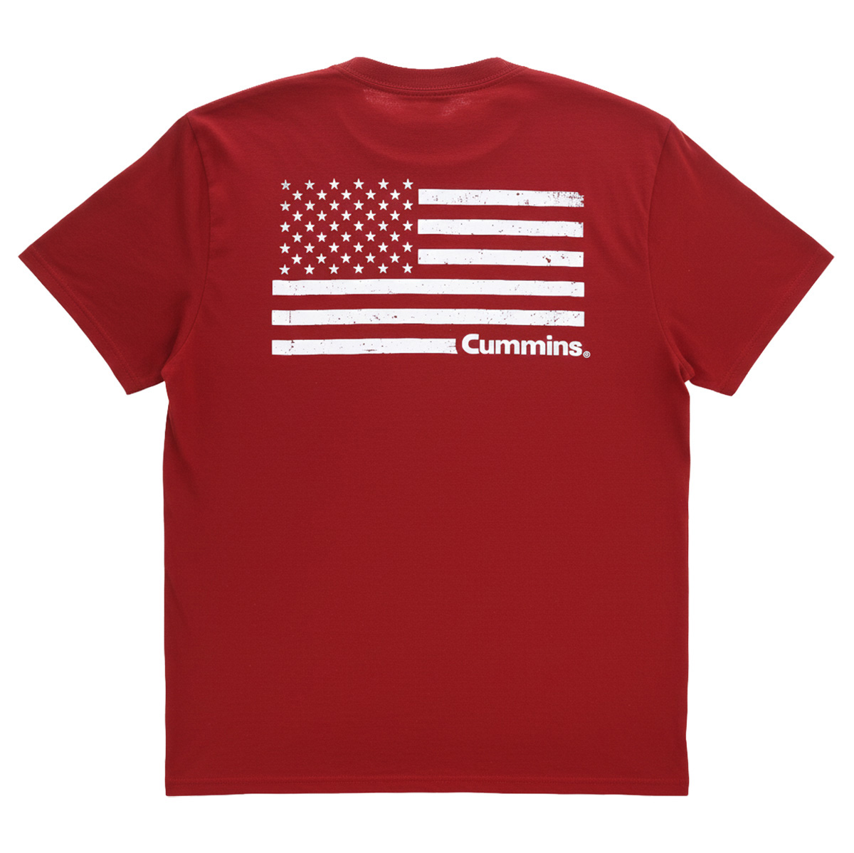 CMN35444 Flag Graphic Short Sleeve T-Shirt, Red - 2XL