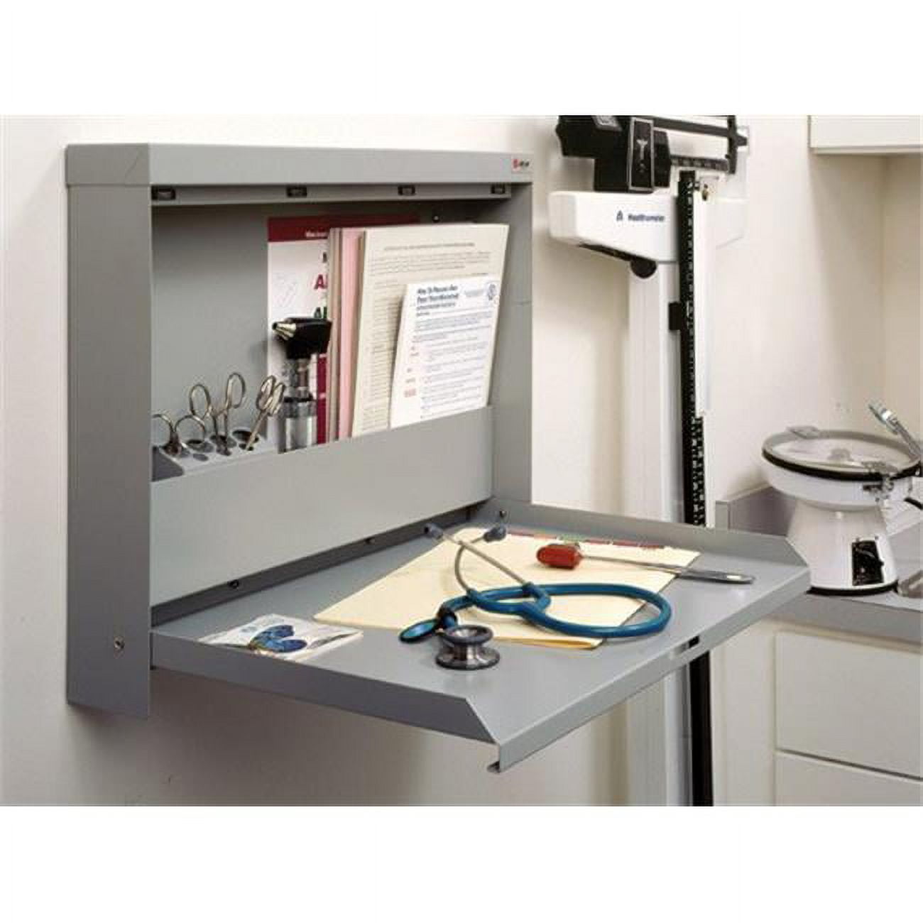 Picture of Datum Storage WW-100LT-H Locking Wall Write Mounted Desk with Hasp Lock for Padlock