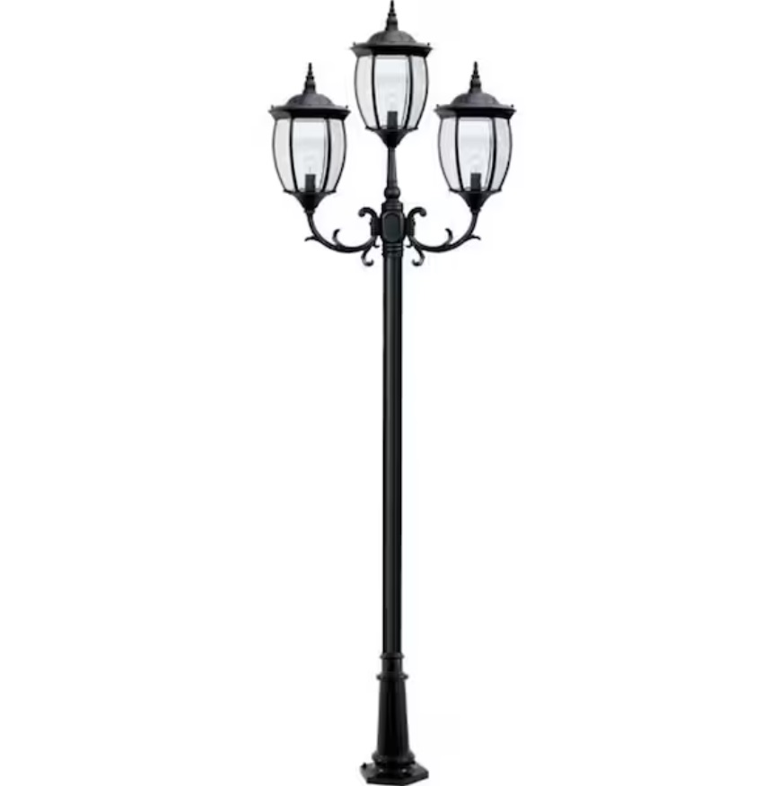 Picture of Dabmar Lighting GM1023-W 120V E26 3X Cast Aluminium 3 Post Top Light Fixture Pole Plus Base&#44; White