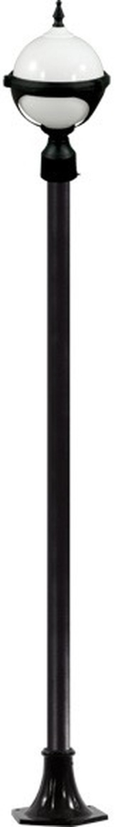 GM9721-L6-30K-B 120V E26 LED 6W 30K Cast Aluminium 1 Post Top Light Fixture Pole Plus Base, Black