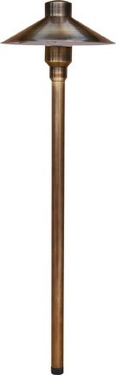 LV75-L3-AMB-WBS 12V G4 LED 3W Amber Cast Brass Large Top Path Light, Weathered Brass