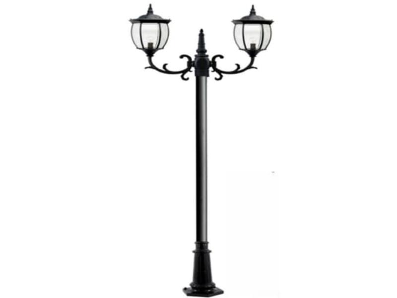 Picture of Dabmar Lighting GM1022-L18-27K-B 120V GU24 2X LED 9W 27K Cast Aluminium 2 Post Top Light Fixture Pole Plus Base&#44; Black