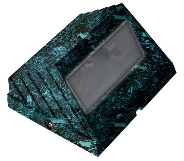 LV706-L3-AMB-VG 12V G4 LED 3W Amber Cast Aluminium Round Tilted Step Light, Verde Green