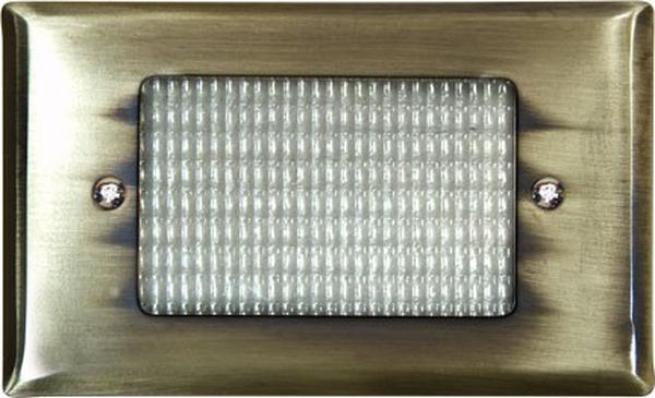 LV618-L3-AMB-ABS 12V G4 LED 3W Amber Cast Aluminium & Brass Open Face Step Light, Antique Brass