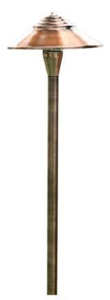 LV66-L3-64K-ABS 12V G4 LED 3W 64K Cast Brass Ribbed Top Path Light, Antique Brass