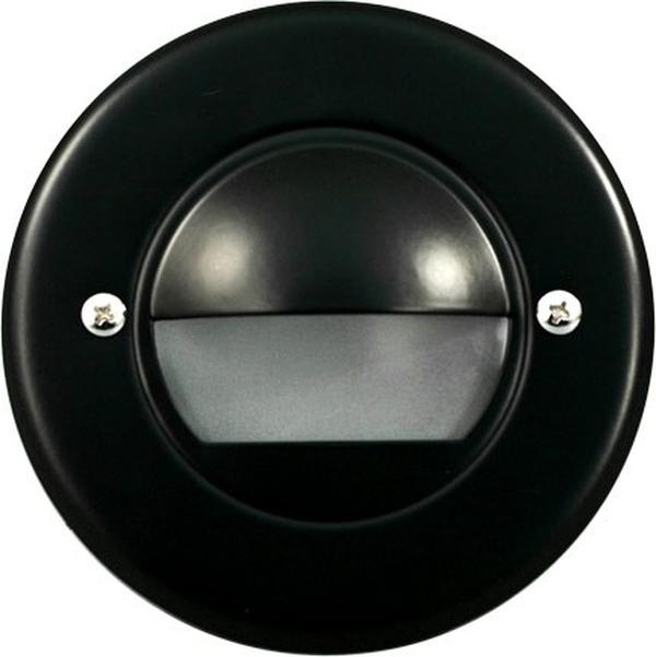 LV702-L3-AMB-B 12V G4 LED 3W Amber Cast Aluminium Round Eyelid Step Light, Black