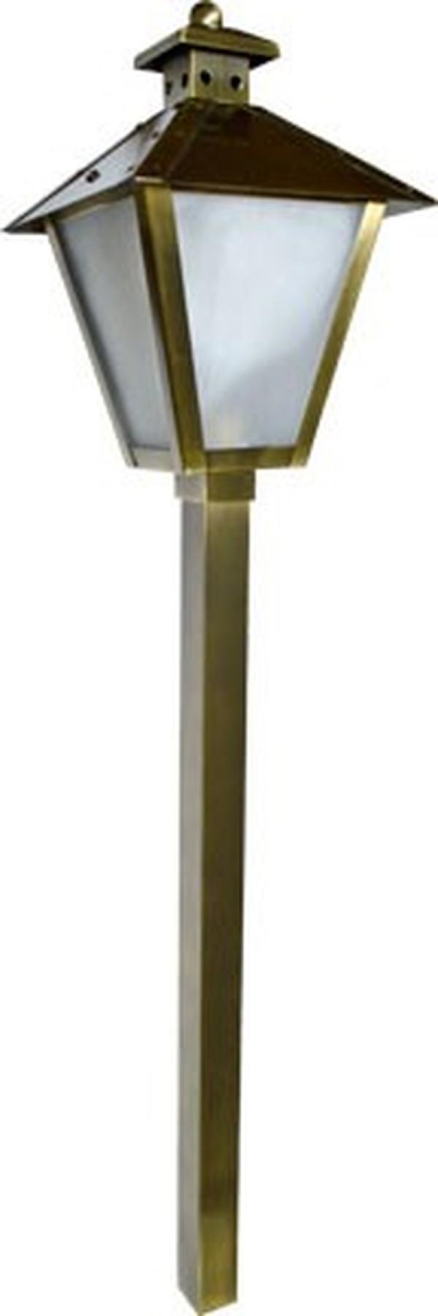 LV82-L3-30K-ABS 12V G4 3W 30K Cast Brass Post Lantern Path Light, Antique Brass