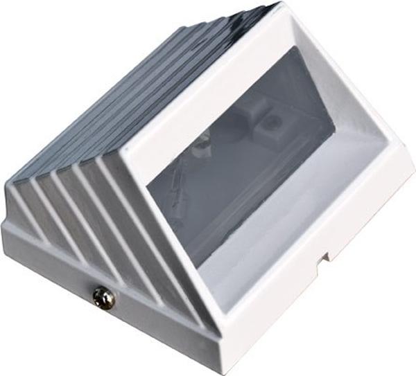 LV706-L3-AMB-W 12V G4 LED 3W Amber Cast Aluminium Round Tilted Step Light, White