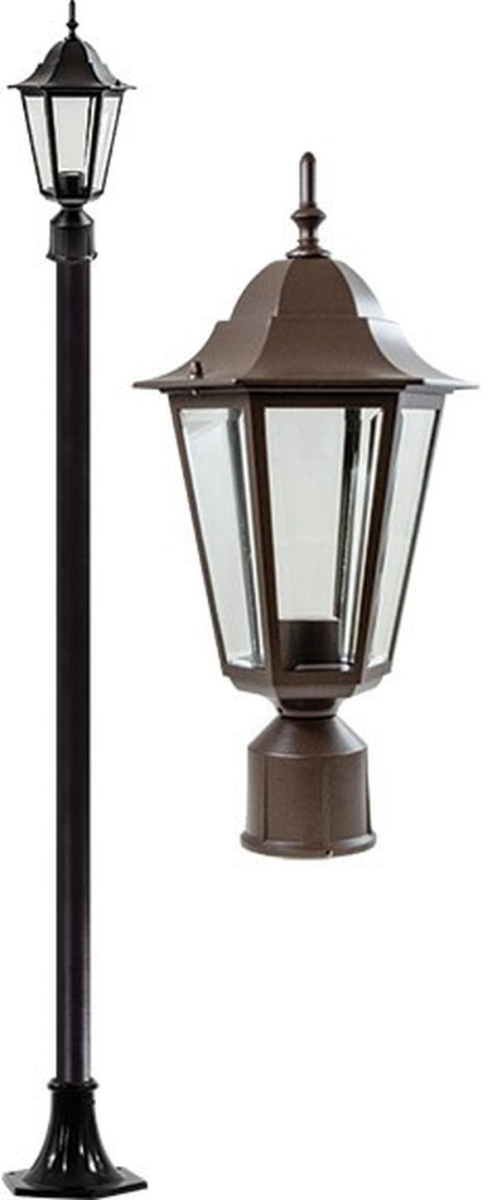 GM1321S-BZ 120V E26 Cast Aluminium 1 Post Top Light Fixture Pole Plus Base, Bronze