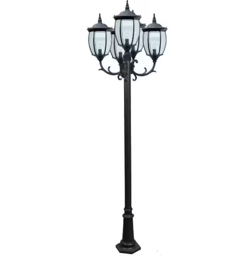 Picture of Dabmar Lighting GM1025-BZ 120V E26 5X Cast Aluminium 5 Post Top Light Fixture Pole Plus Base&#44; Bronze
