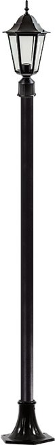 GM1321S-B 120V E26 Cast Aluminium 1 Post Top Light Fixture Pole Plus Base, Black