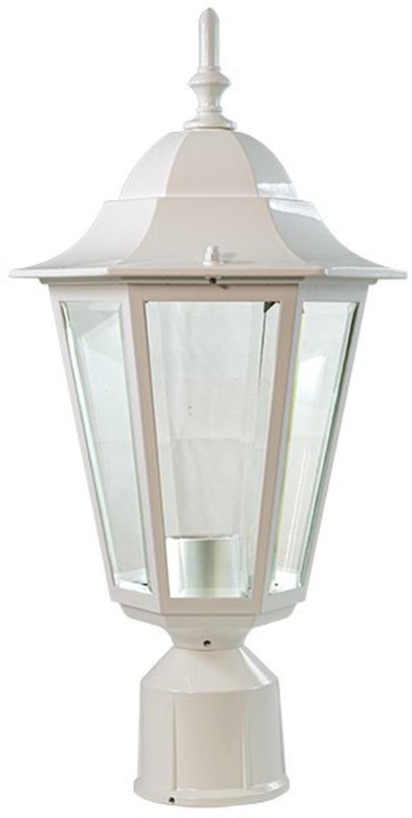 GM132S-W 120V E26 Cast Aluminium Post Light Top Fixture, White