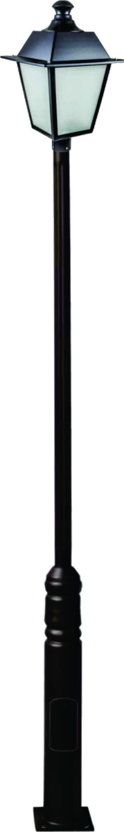 GM2241-B 120V E26 Cast Aluminium 1 Post Top Light Fixture Pole Plus Base, Black