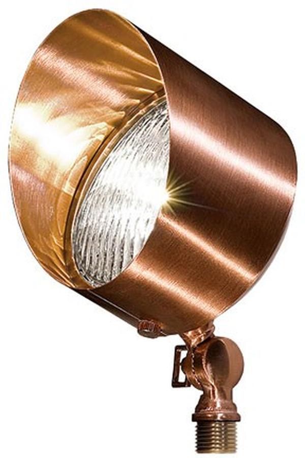 LV30-L6-64K-CP 12V Screw LED 6W 64K Solid Brass Directional Flood Light with Hood, Copper